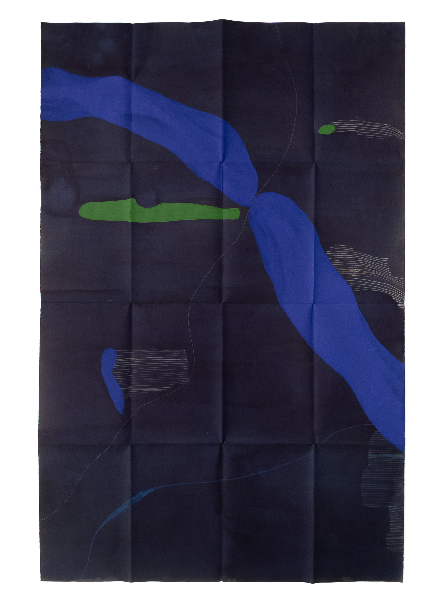 Mapa nocturno V, 2018, técnica mixta sobre papel, 100 x 70 cm